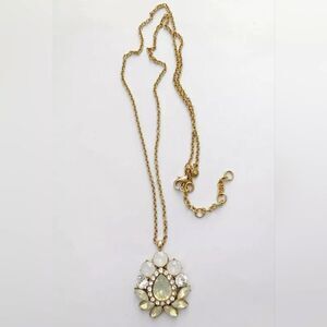 J CREW GOLD TONE RESIN,CUT CRYSTAL NECKLACE NWOT
